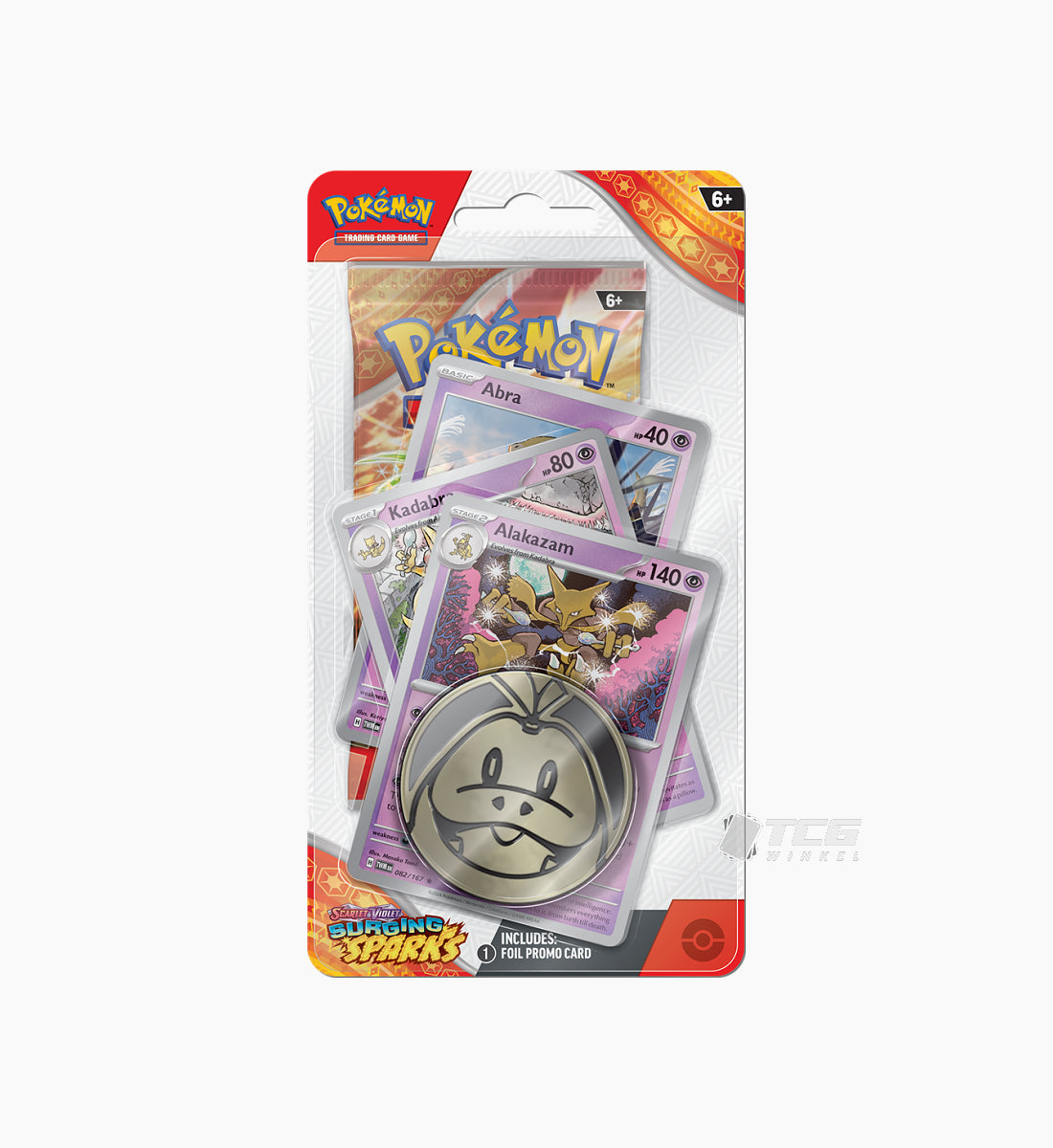 Pokémon TCG Scarlet &amp; Violet Surging Sparks Premium Checklane Blister Alakazam